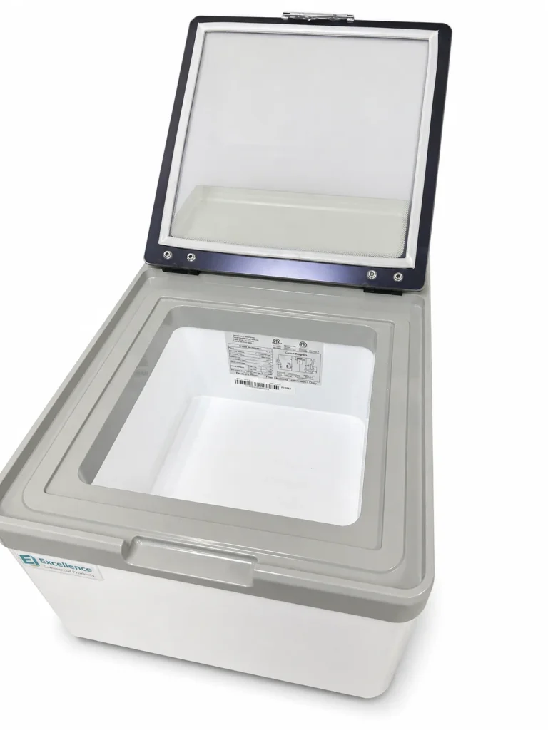 CVL Countertop Lift & Ice Cream Freezer, with lid open