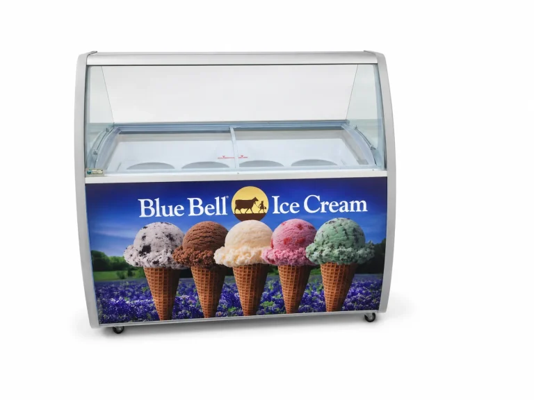 DD Deluxe Dipping Cabinet, with Blue Bell Ice Cream graphics