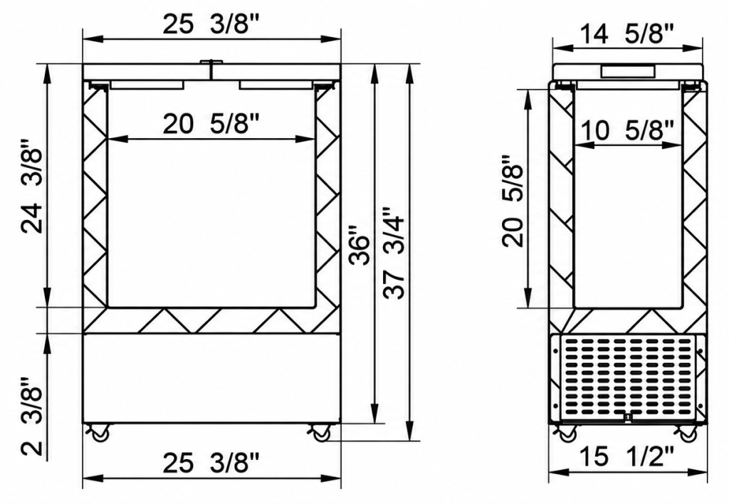 FT Storage Freezer dimension drawing, FT-4