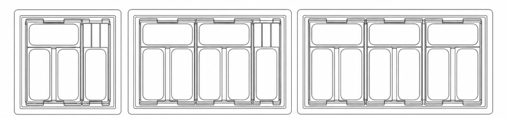 HBG Gelato Scooping Cabinet dimension drawing, HBG-4HC · HBG-7HC · HBG-9HC PAN LAYOUT