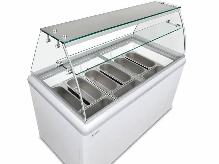 HBG Gelato Scooping Cabinet, with gelato pans