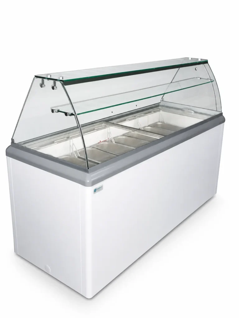 HBG Gelato Scooping Cabinet, from the back
