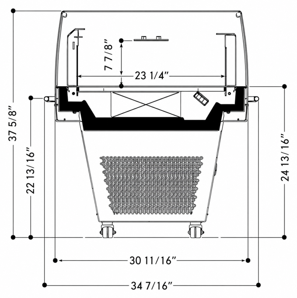 IDA Open Top Merchandiser dimension drawing, IDA-3 / IDA-4