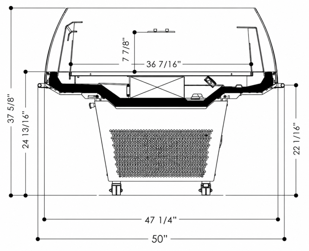 IDA Open Top Merchandiser dimension drawing, IDA-8