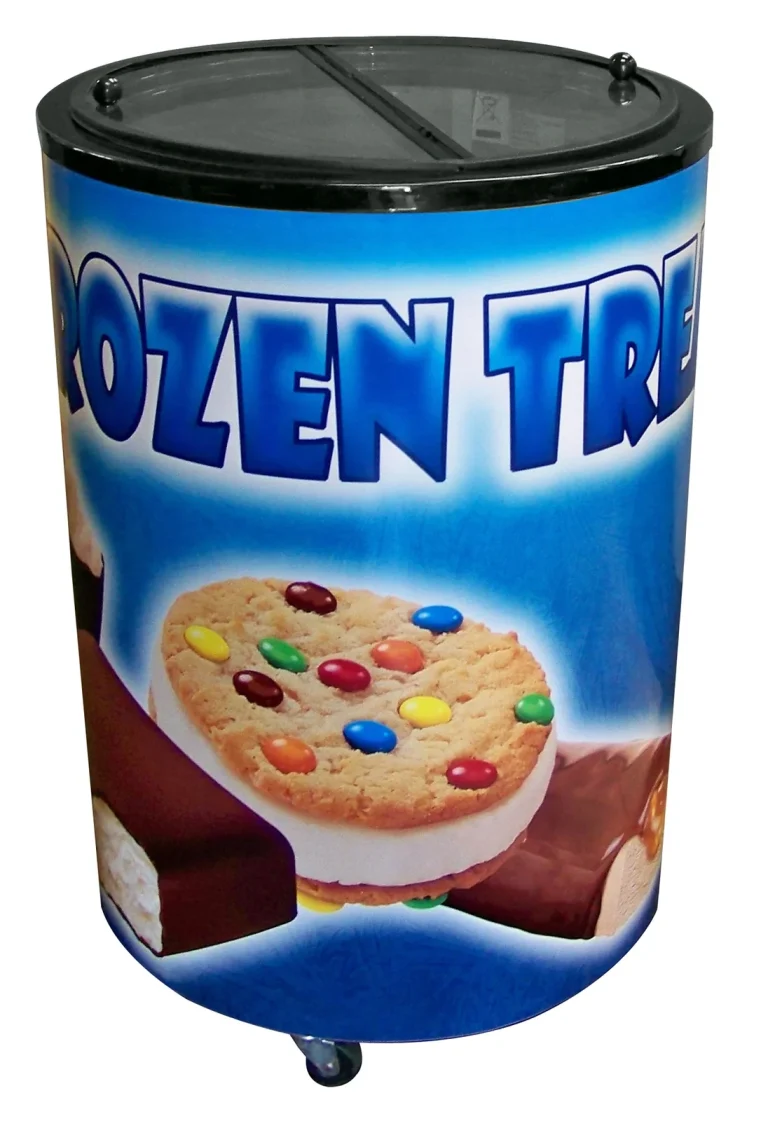 RF Barrel Freezer and Ice Cream Freezer, with frozen treats graphics