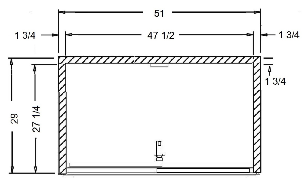 VR Heavy Duty Upright Cooler dimension drawing, VR-45SLD